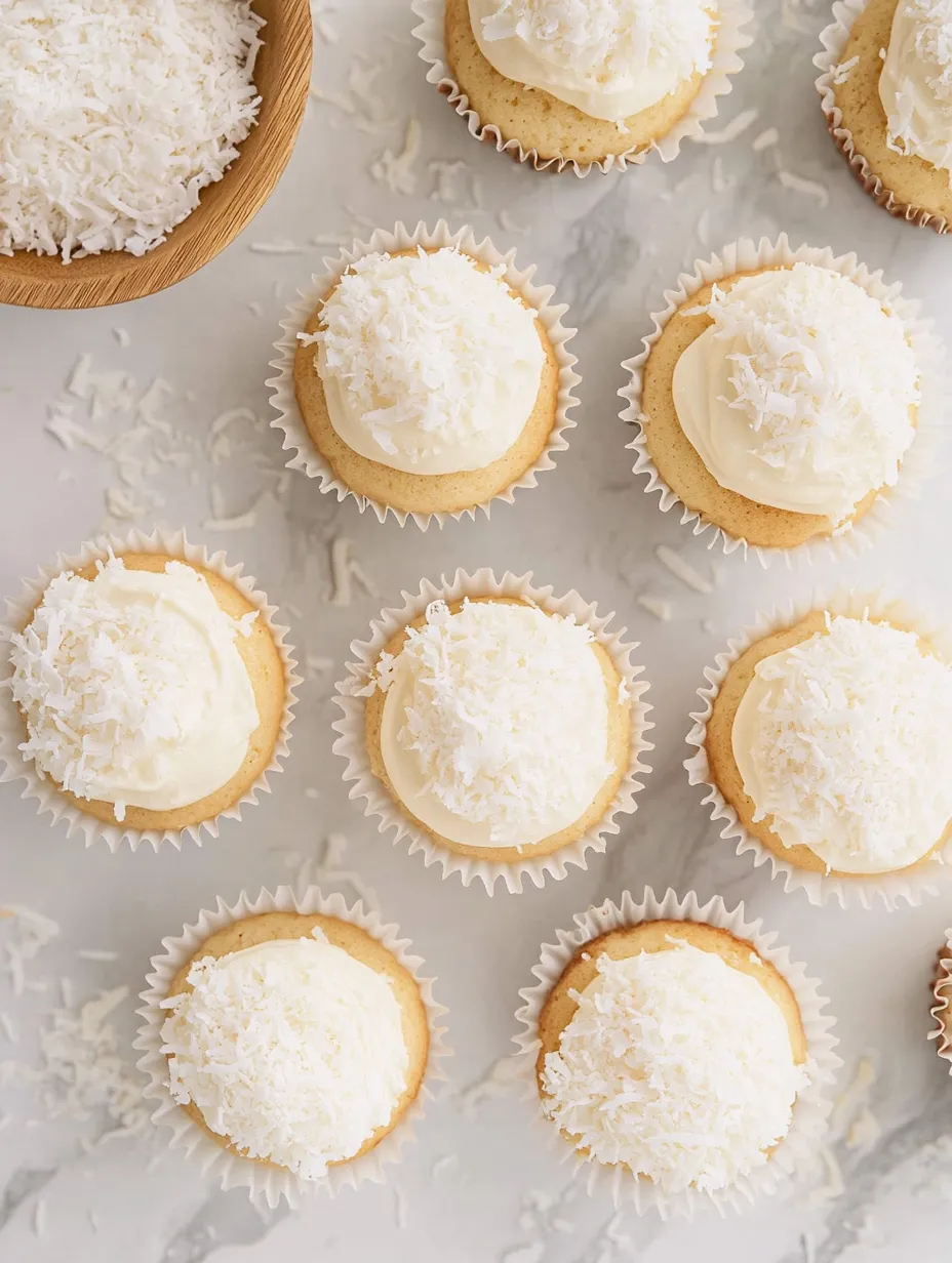 Fluffy Coconut Cupcakes with Creamy Frosting