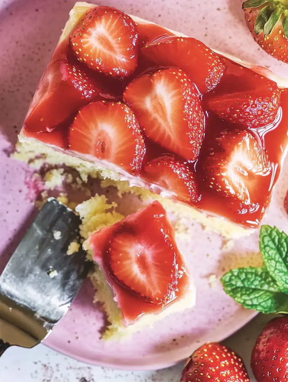 Strawberry Dream Sheet Cake – Creamy with Sour Cream & Pudding