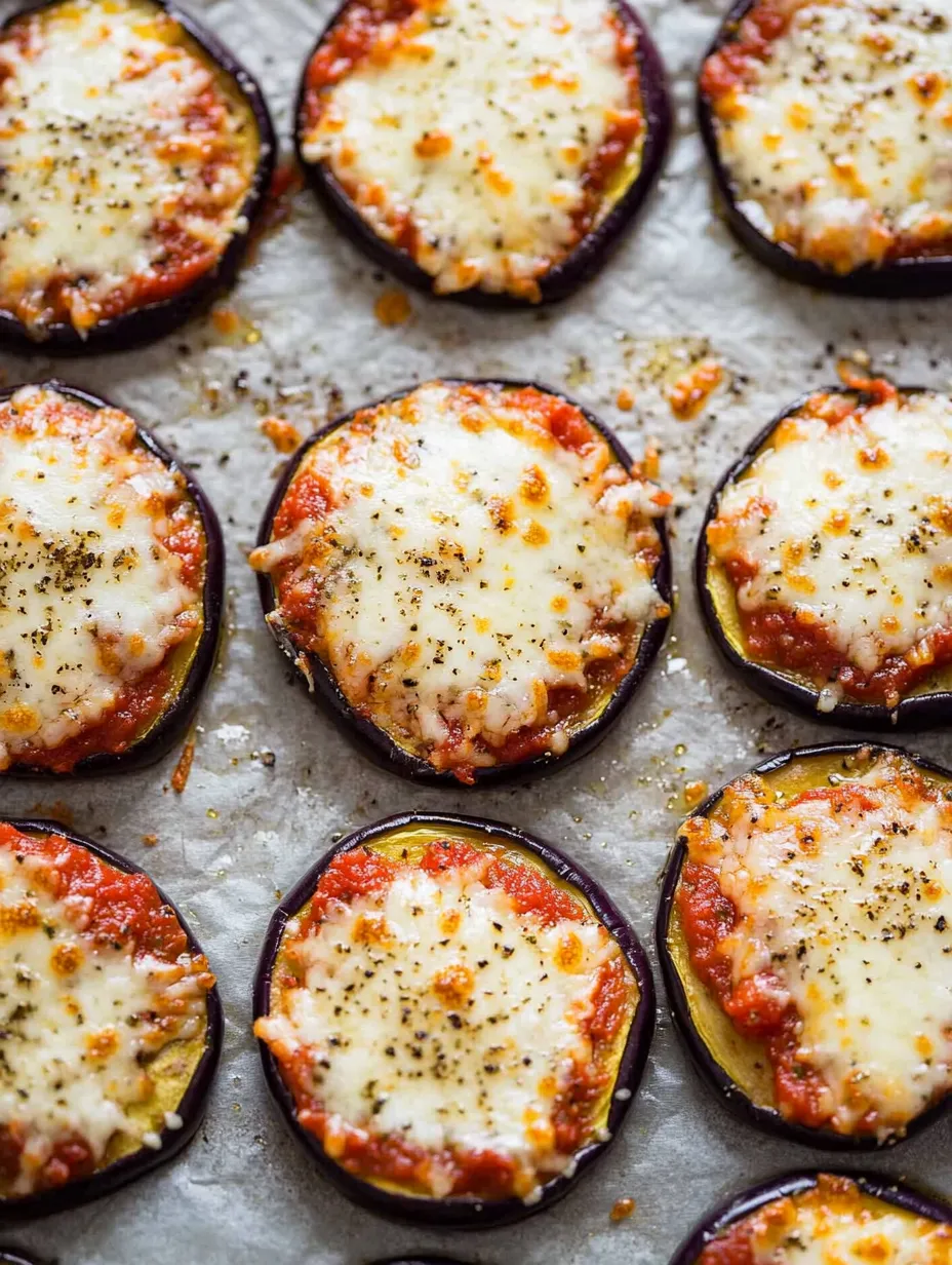 Cheesy Low-Carb Eggplant Mini Pizzas