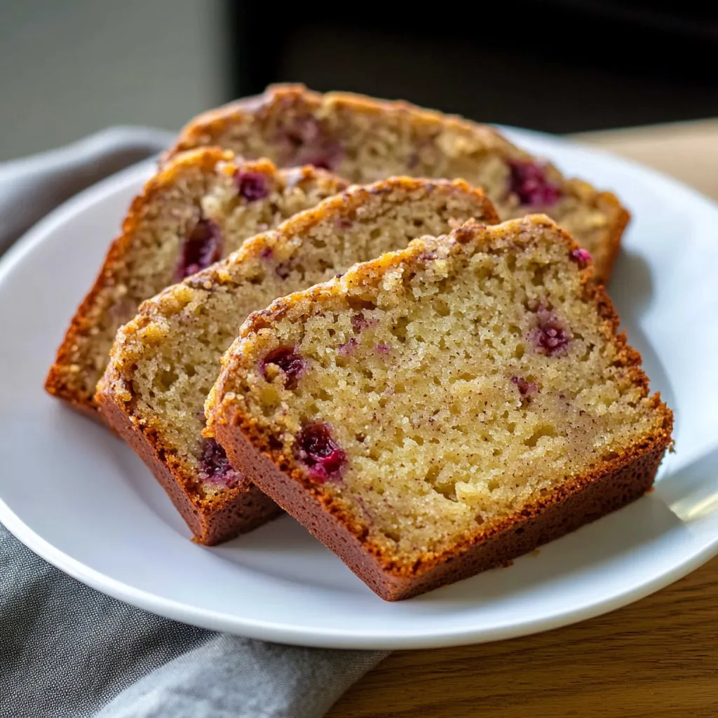 Baking Banana Bread - Juicy Banana Cake with Raspberries