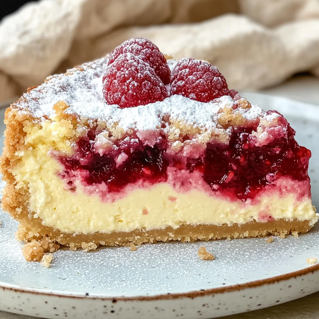 Quark Cake with Raspberries and Crumbles - Delicious Cheesecake Recipe