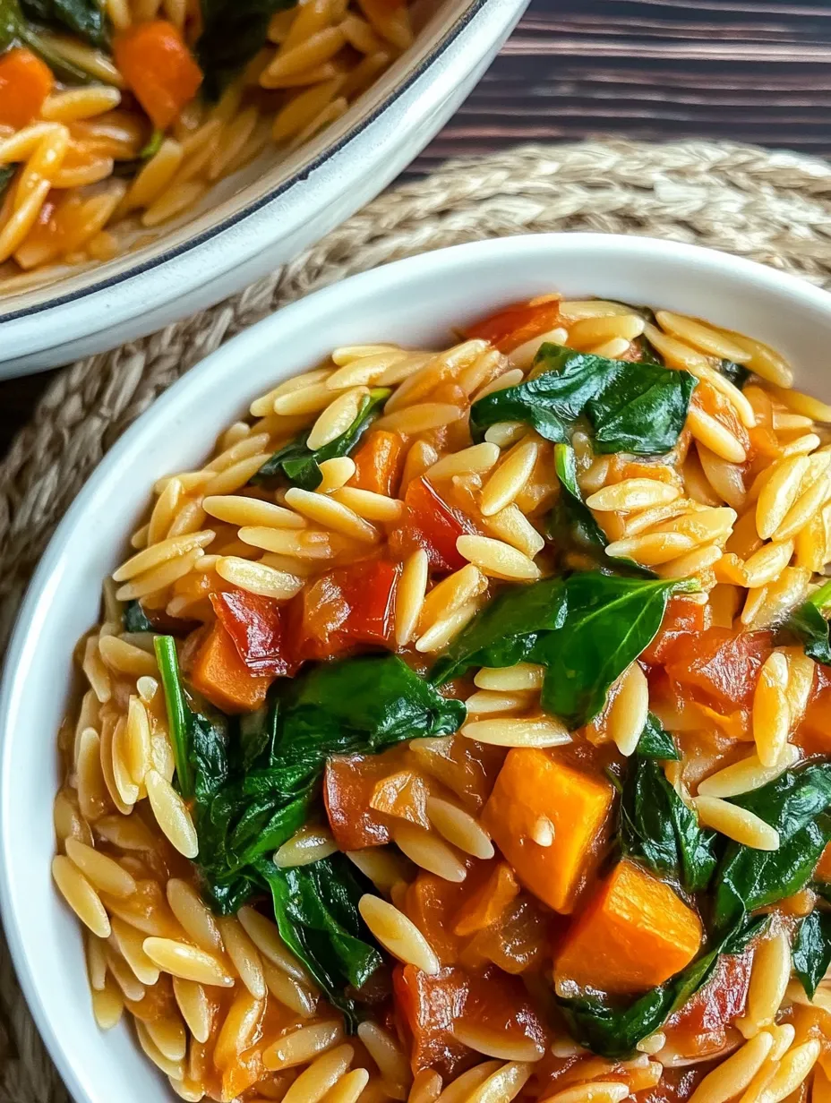 Hearty Orzo Stew with Fresh Leaf Spinach