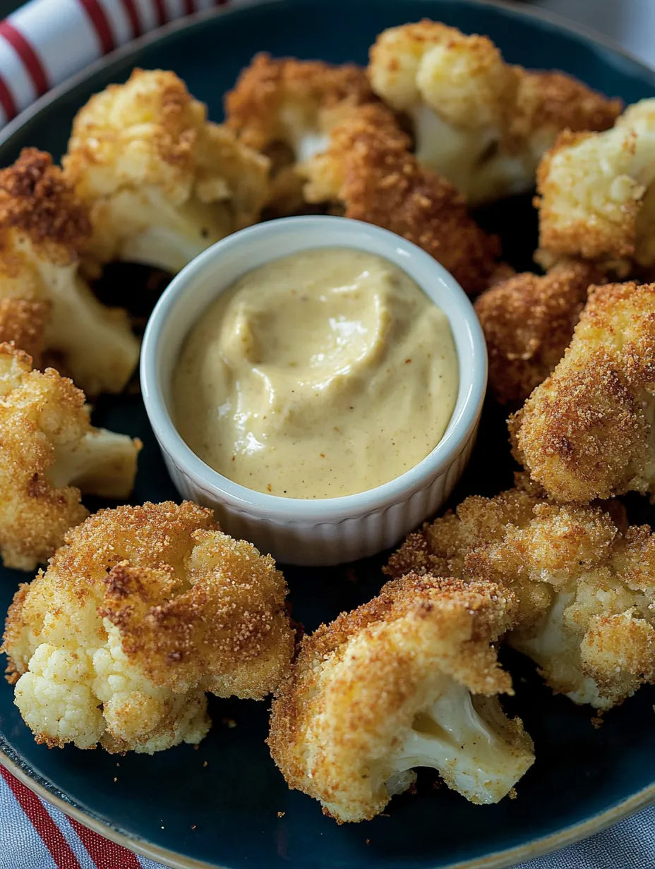 Crispy Oven-Roasted Cauliflower with Creamy Curry Dip