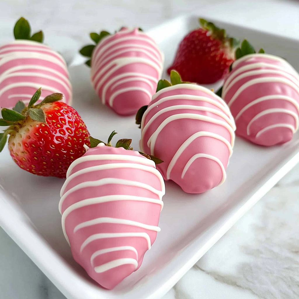 Blush Pink Chocolate-Dipped Strawberries