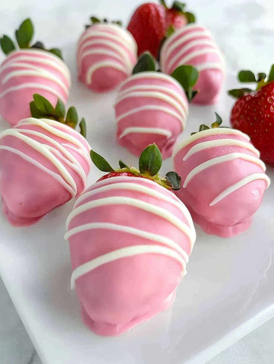 Pretty in Pink Chocolate Strawberries