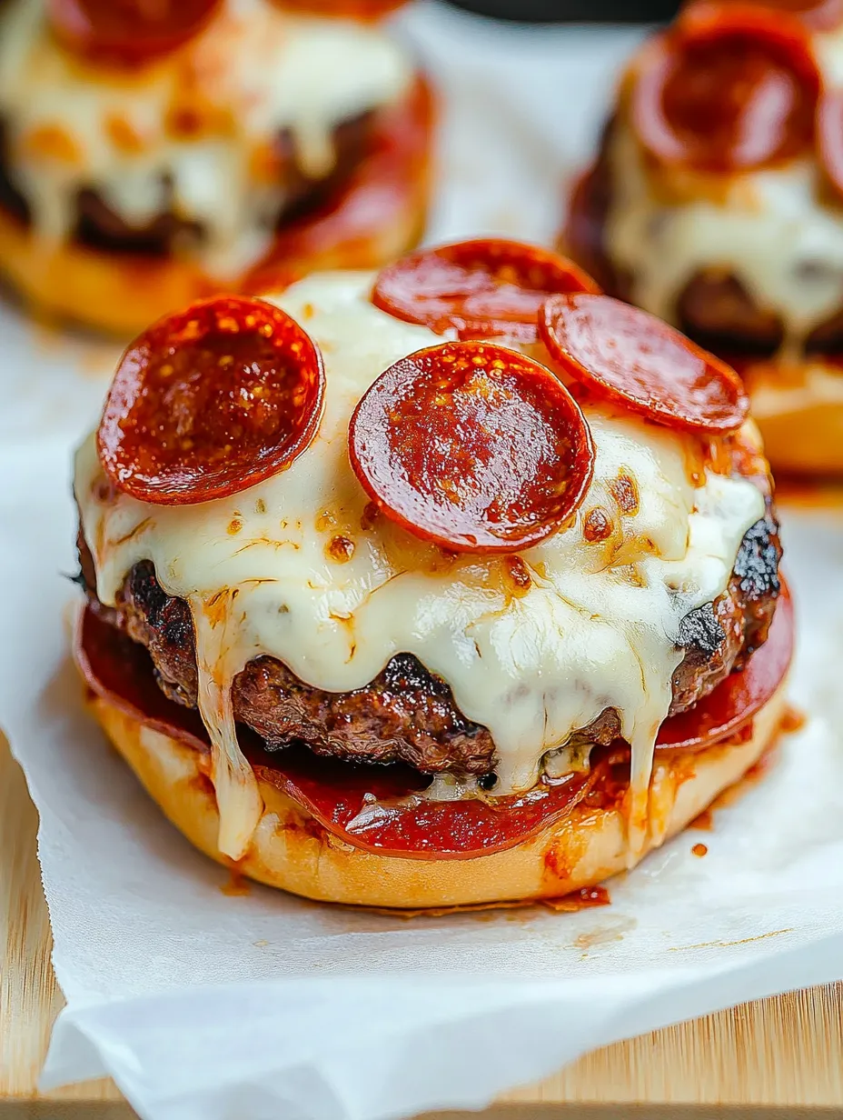 Cheesy Pizza-Stuffed Burgers