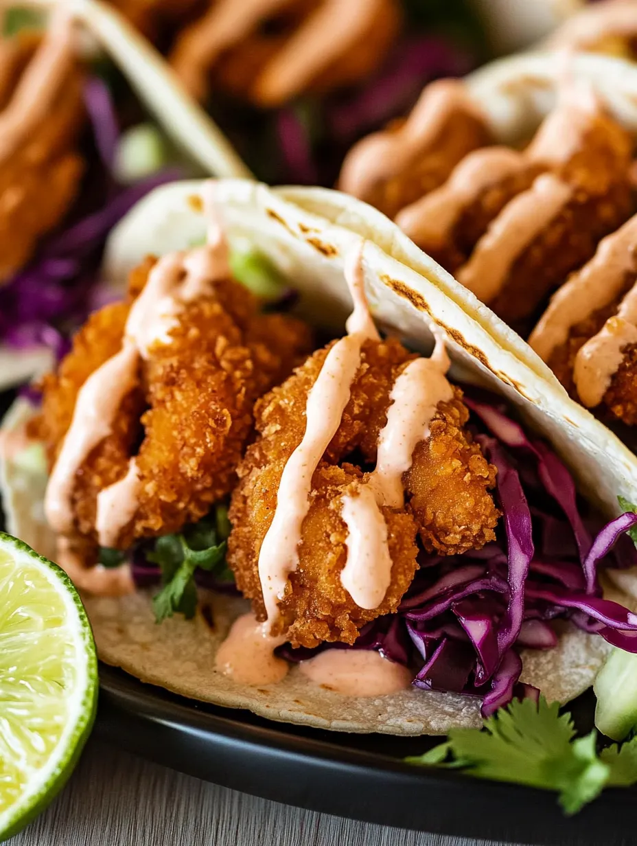 Golden Crispy Shrimp Tacos with Fresh Cabbage Slaw