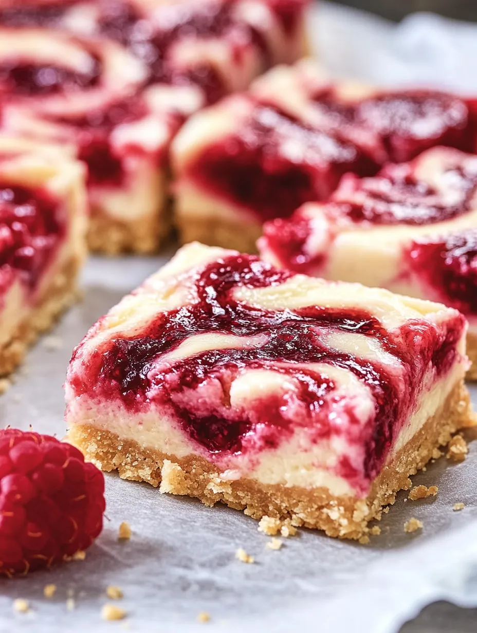 Creamy Raspberry Cheesecake Bars with Buttery Crust