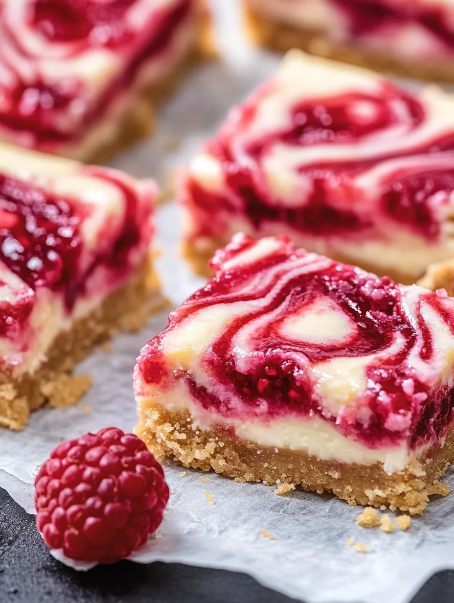 Easy Raspberry Swirl Cheesecake Bars – A Dreamy Dessert!