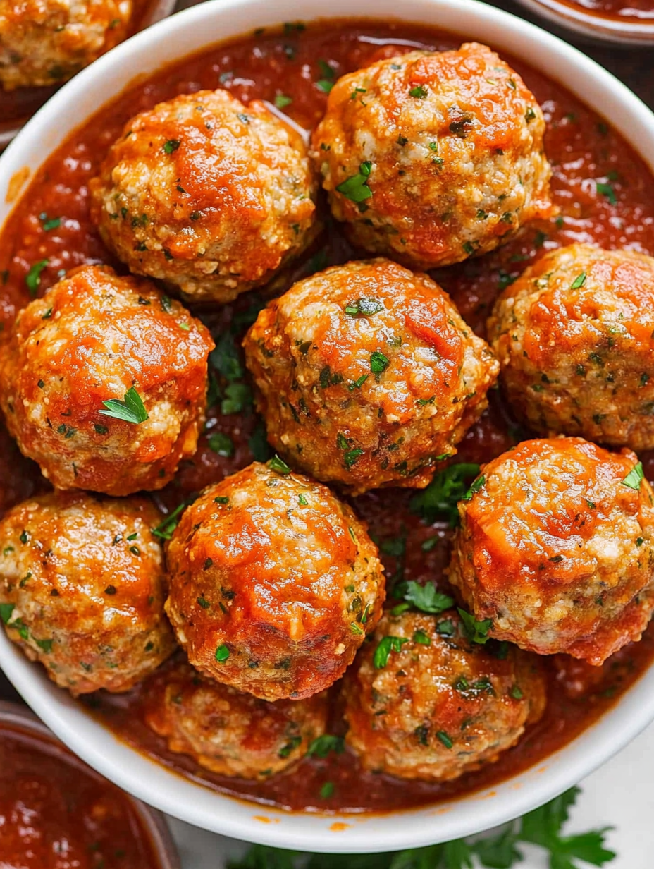 A bowl of meatballs in a red sauce.