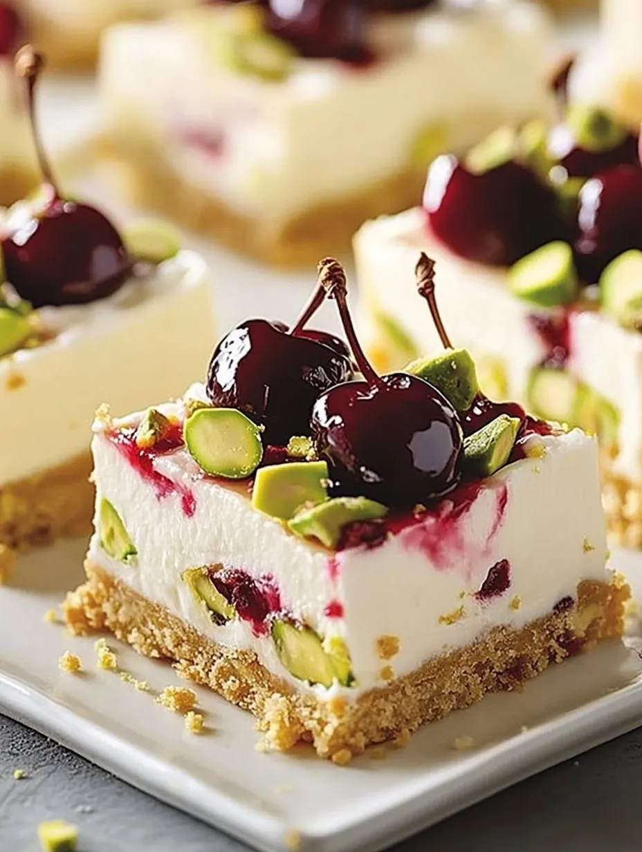 A slice of cake with cherries on top.
