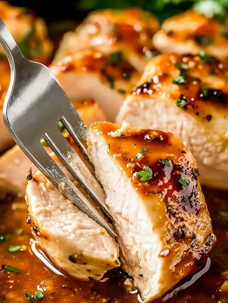 A fork is holding a piece of meat.