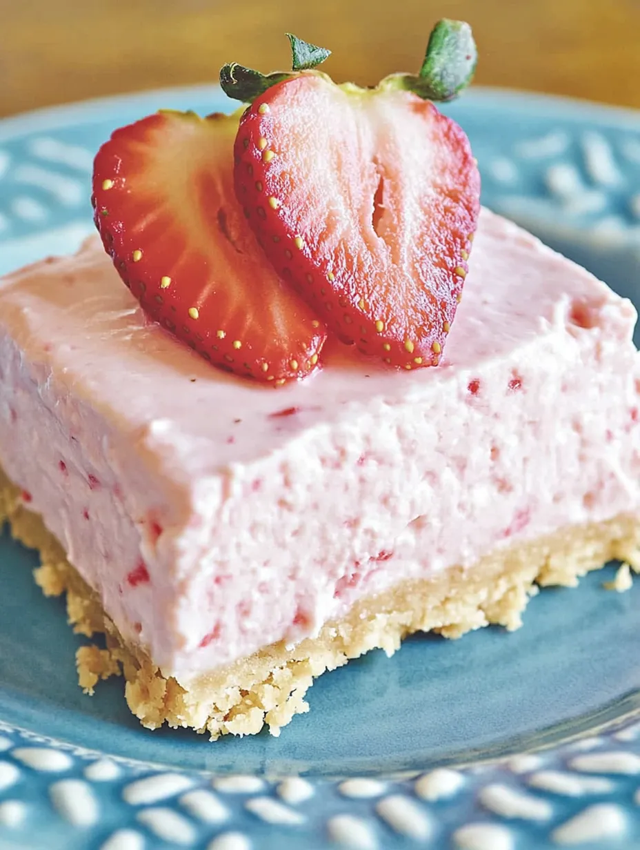 A slice of cake with strawberries on top.