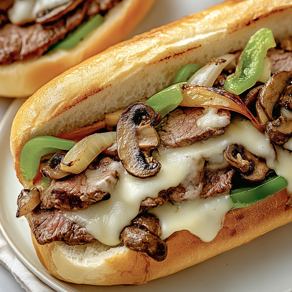 A sandwich with meat and mushrooms on a bun.
