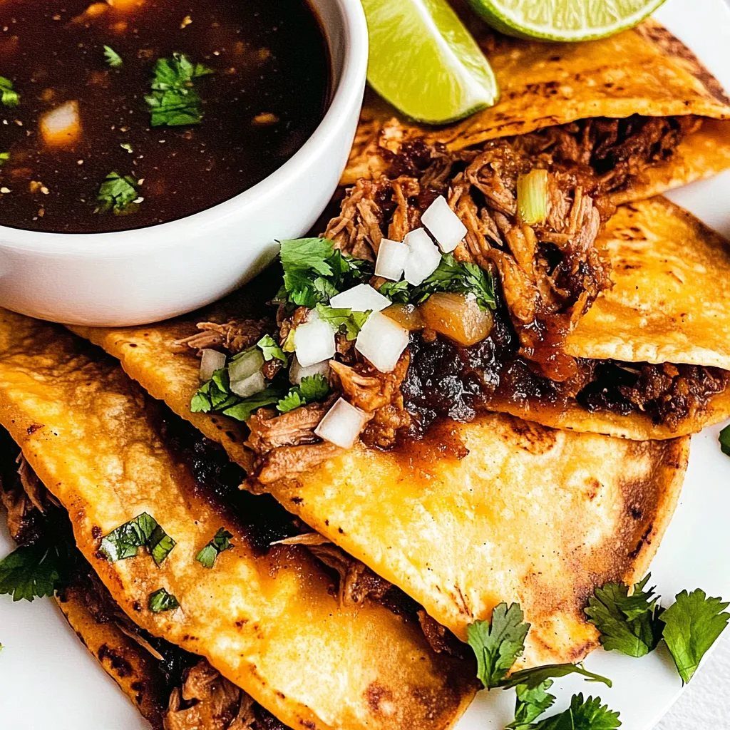 A plate of food with a bowl of soup and a lime wedge.