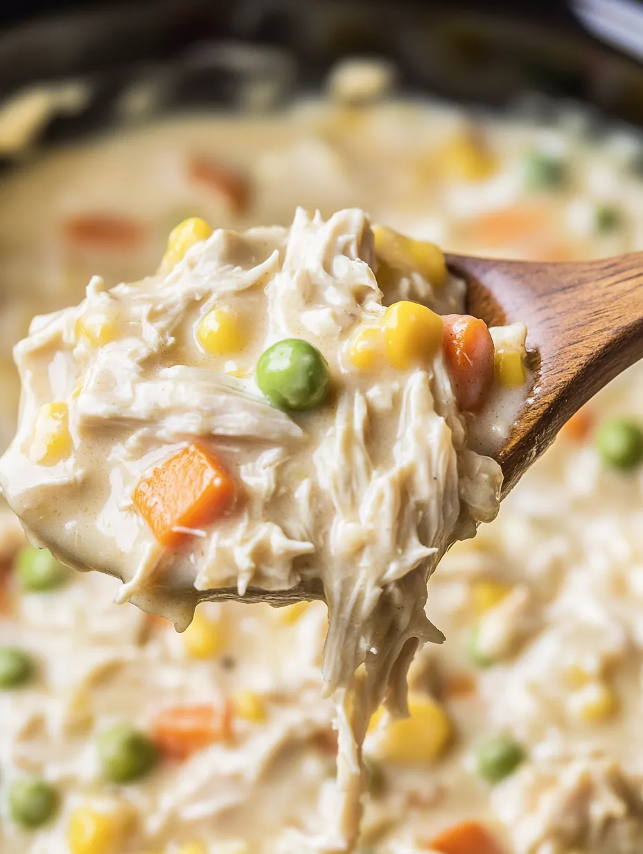 A spoonful of soup with corn and carrots.