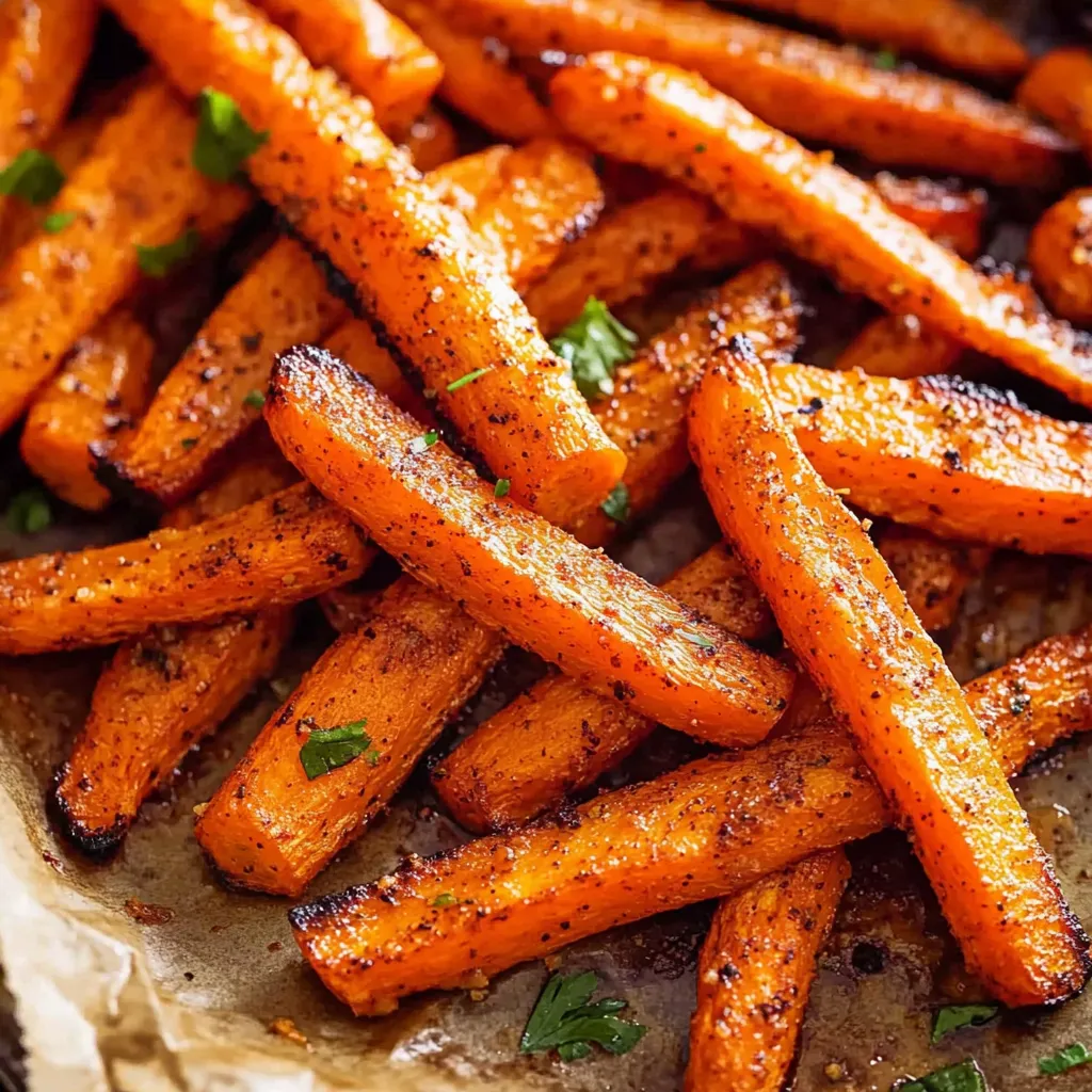 A plate of carrots with some seasoning.