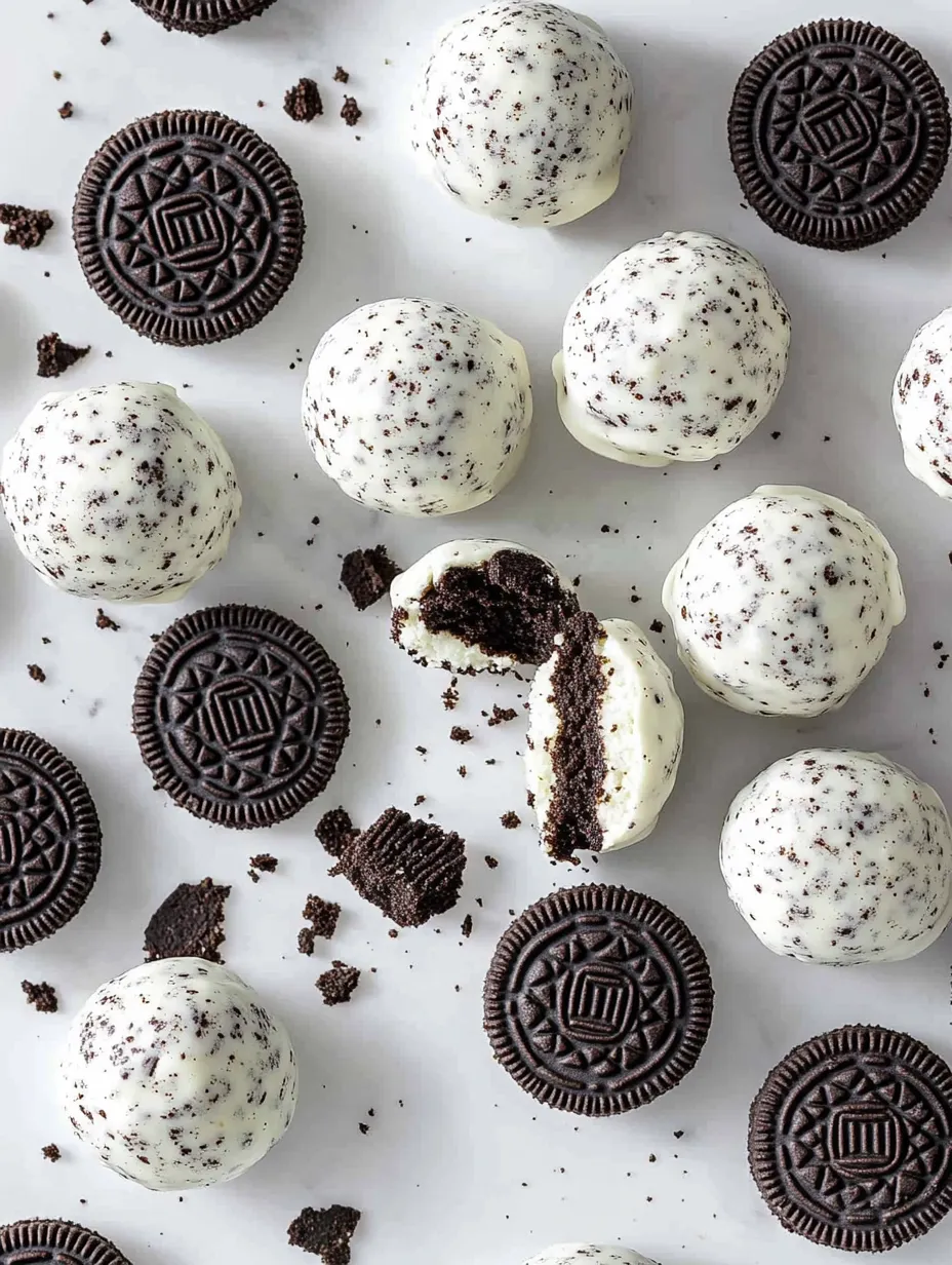 A close up of a white and black cookie.
