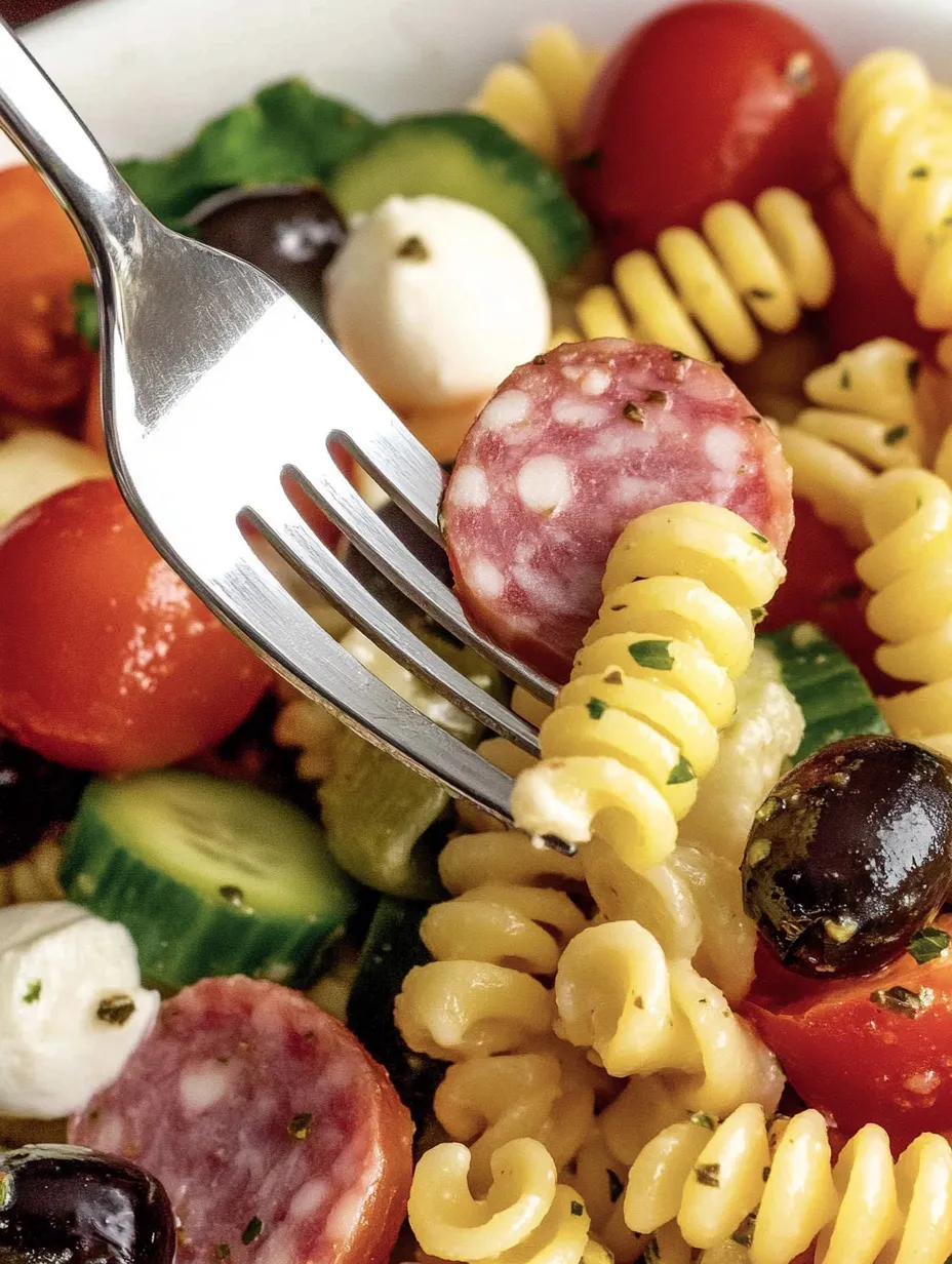 A fork with a piece of sausage on it.