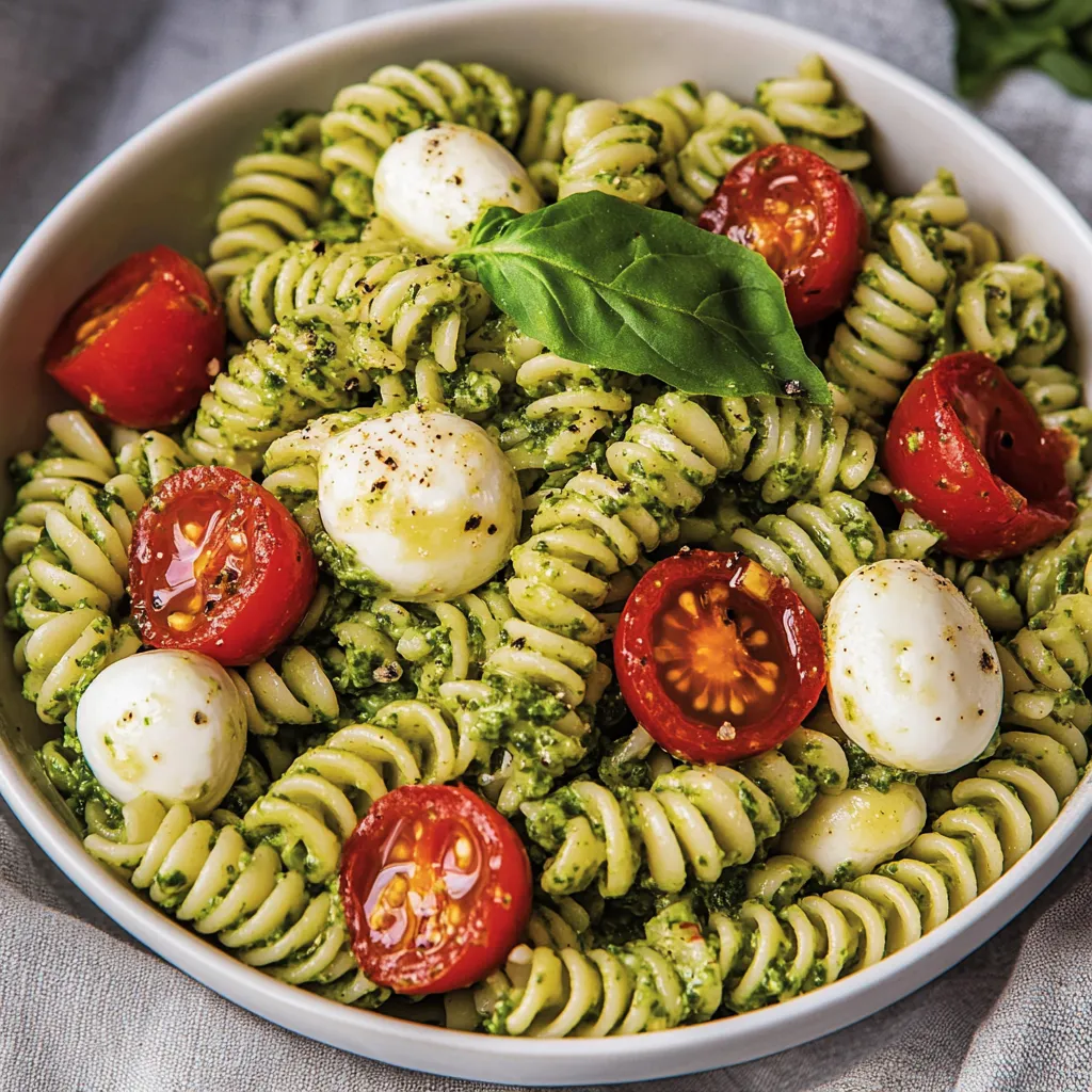 A bowl of pasta with tomatoes and cheese.