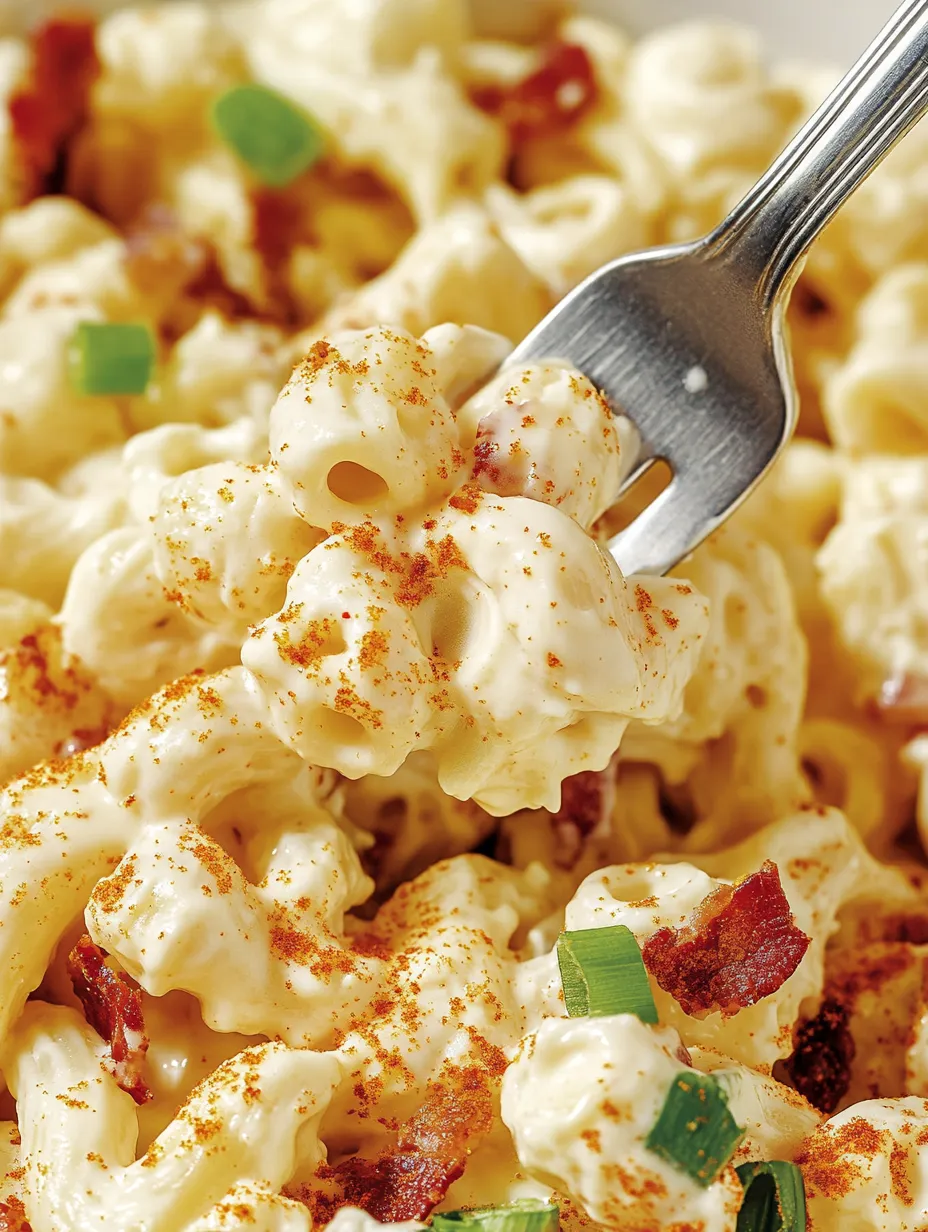 A fork is being used to eat macaroni and cheese.