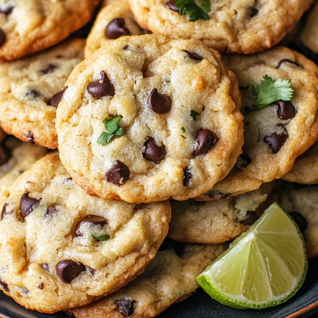 A plate of chocolate chip cookies.