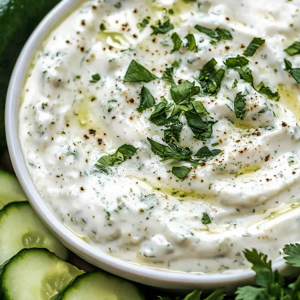 A white bowl of dip with green herbs on top.