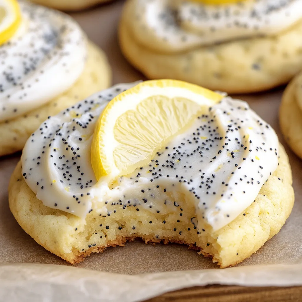 A lemon cookie with lemon slices on top.
