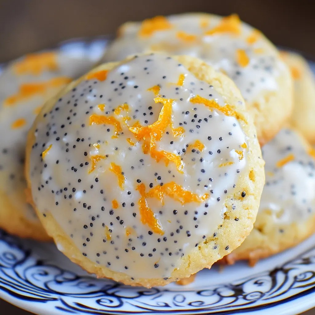 A plate of cookies with orange and white icing.