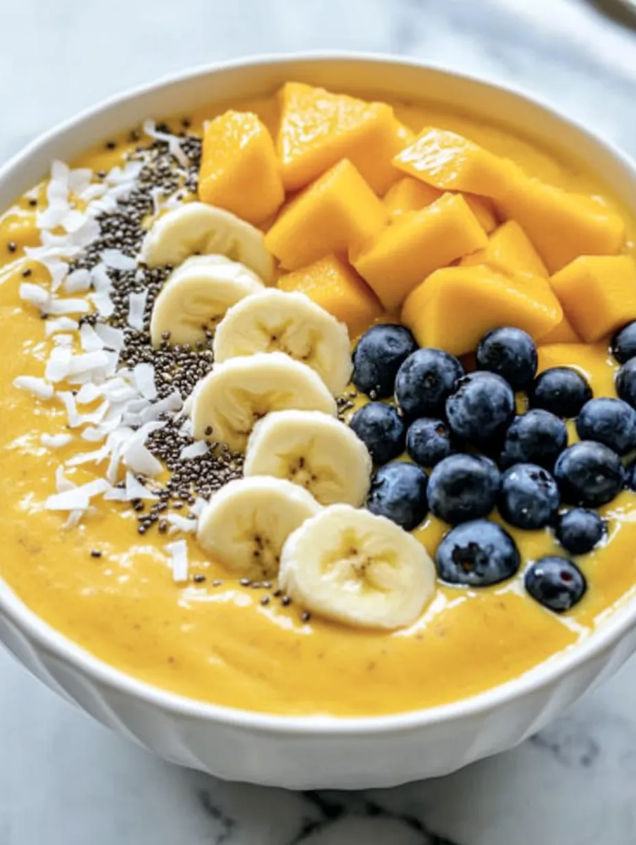 A bowl of fruit with bananas, blueberries, and pineapple.