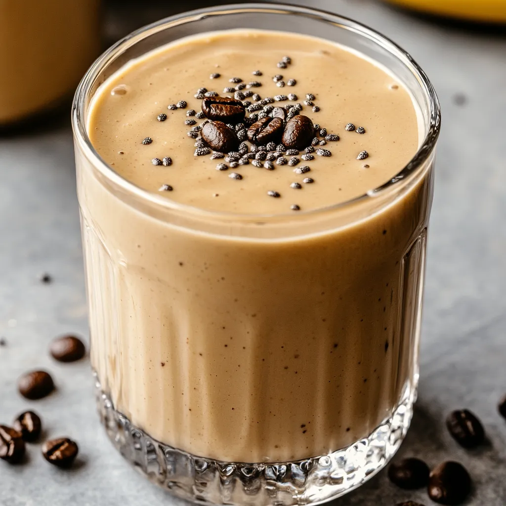 A glass of coffee with a spoon in it.