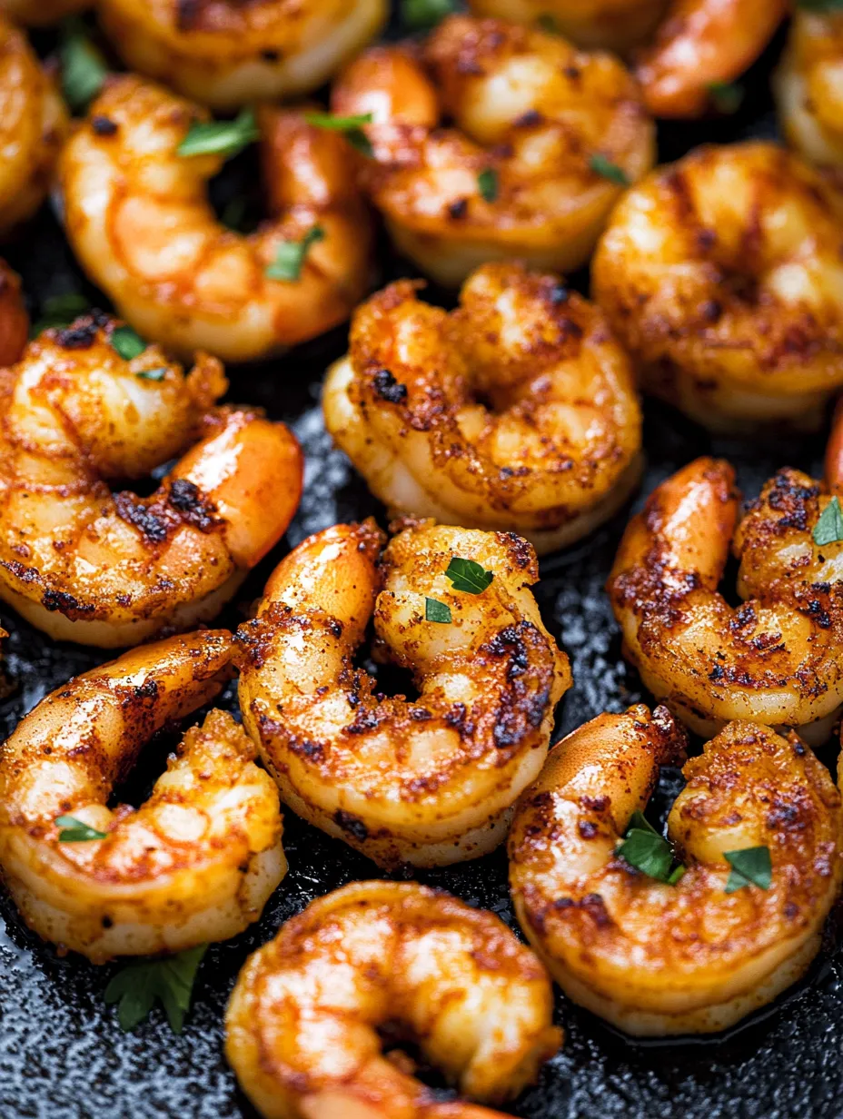 Shrimp on a black plate.
