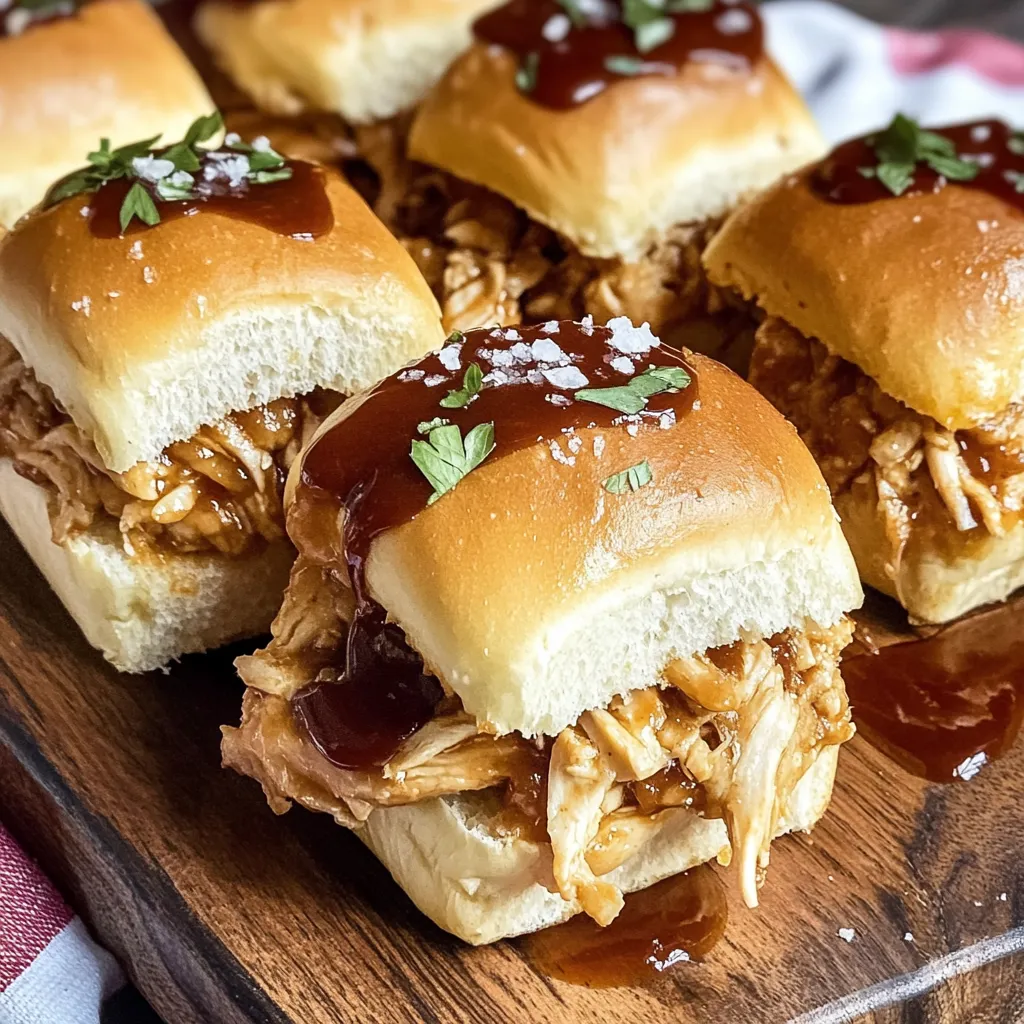 A plate of sandwiches with barbecue sauce.