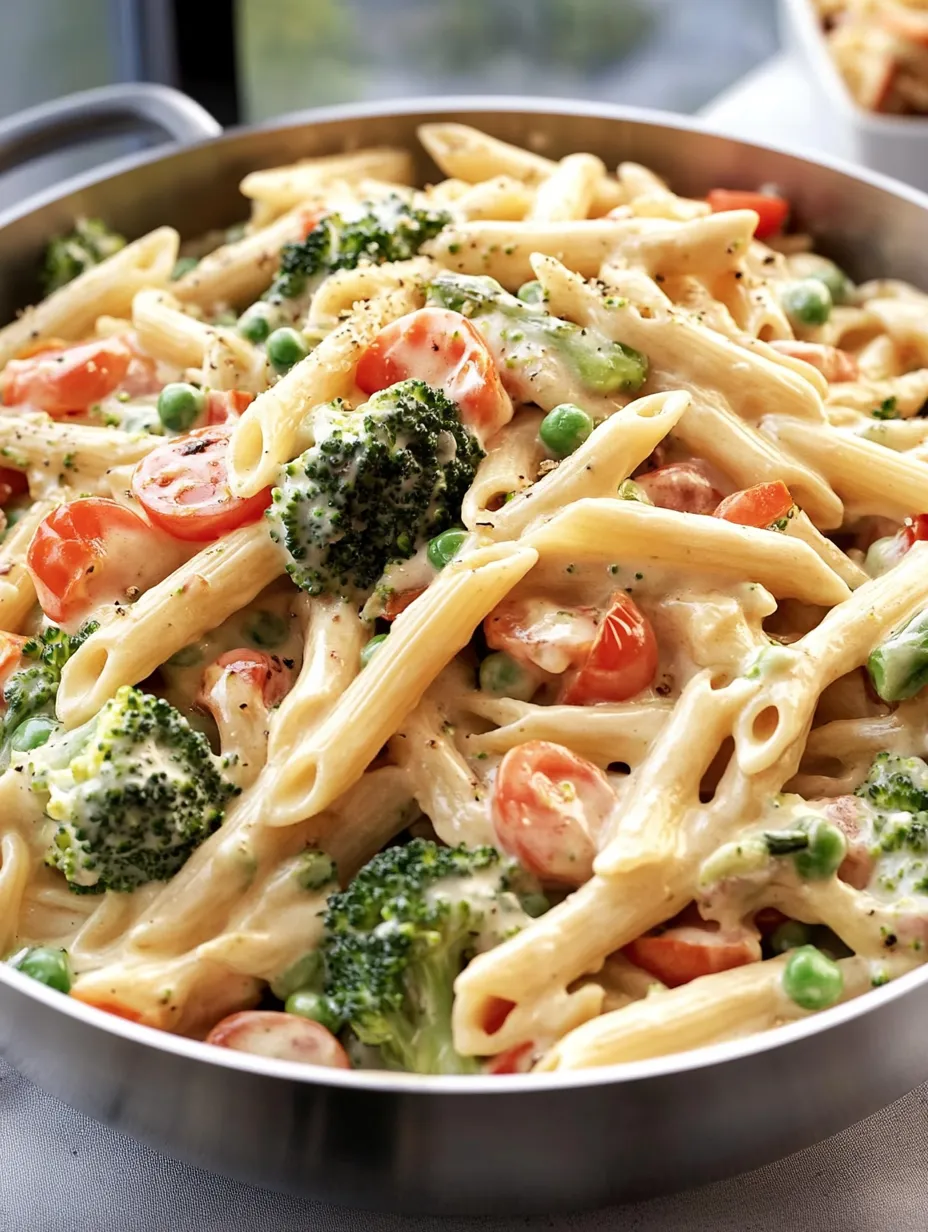 A bowl of pasta with broccoli and tomatoes.
