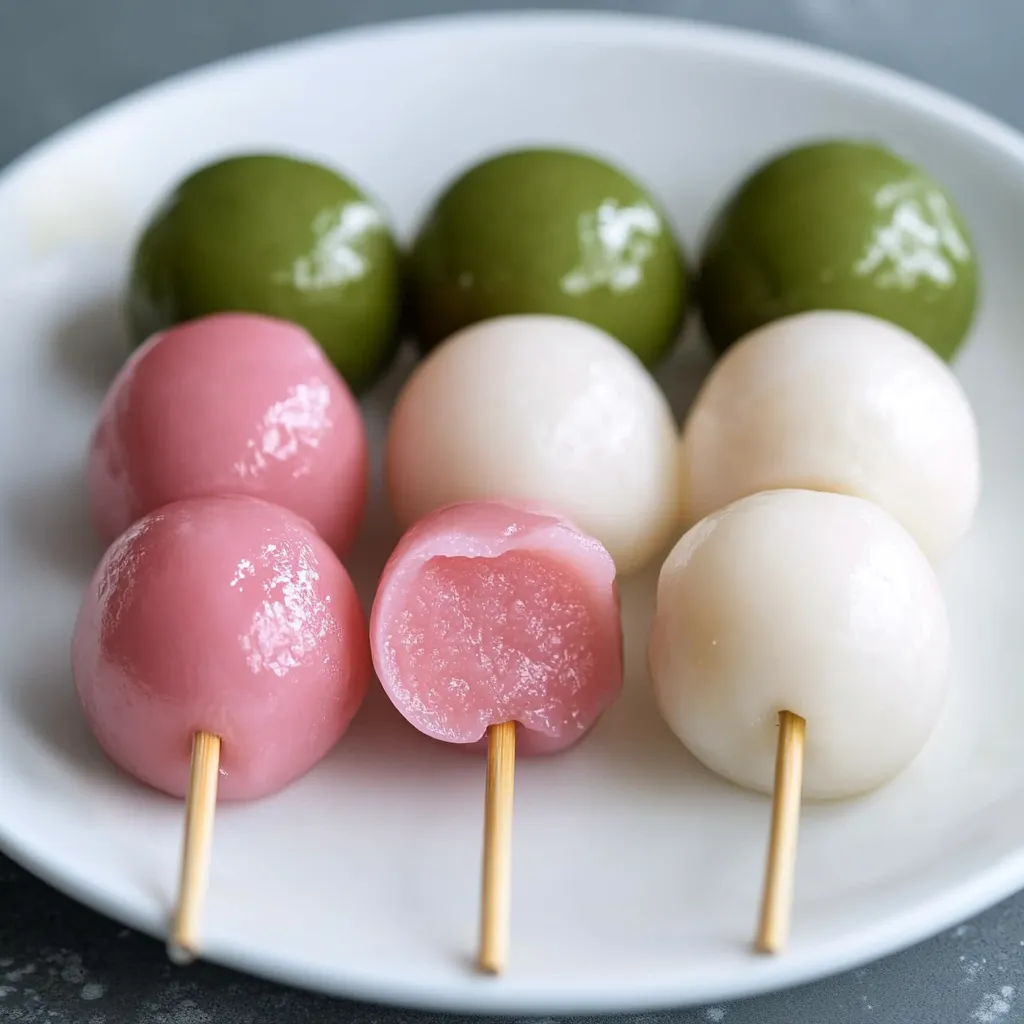 A plate of green and pink candy on a stick.