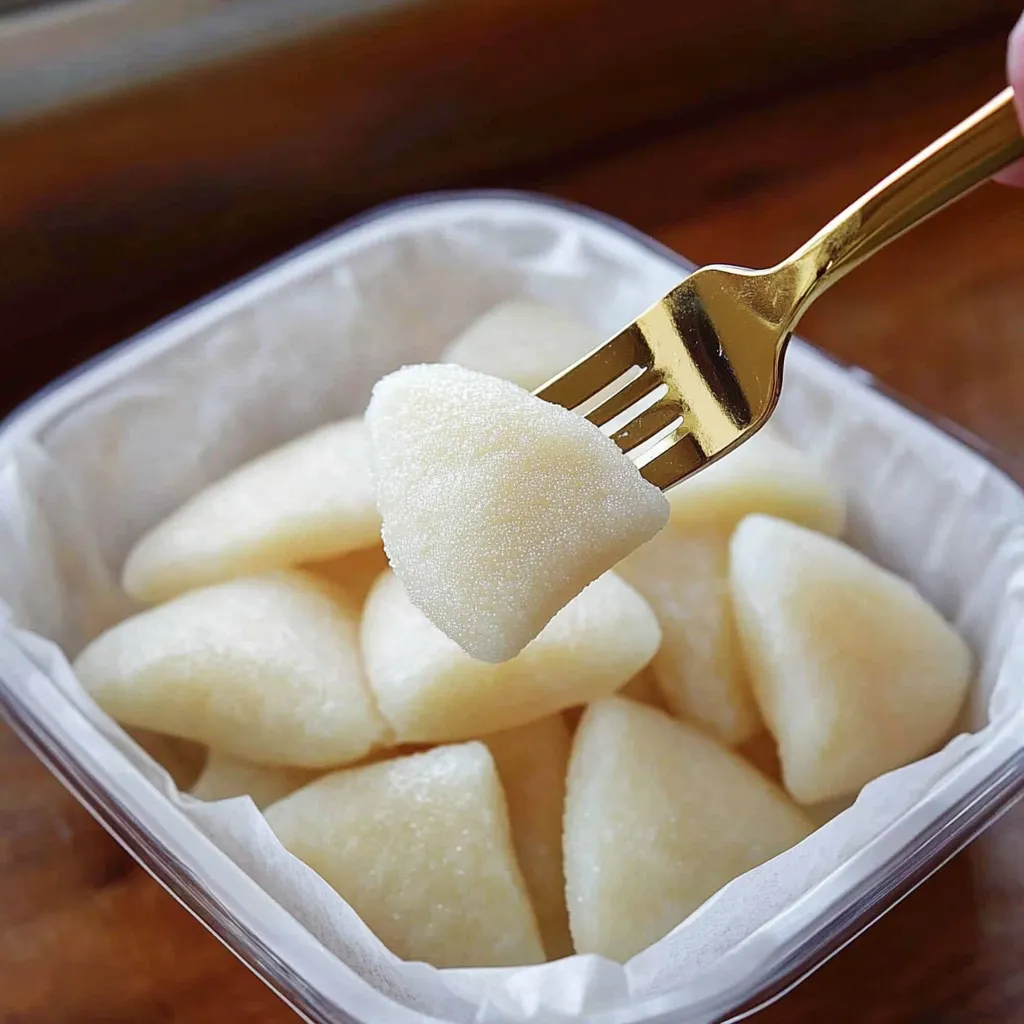A fork is being used to pick up food from a container.