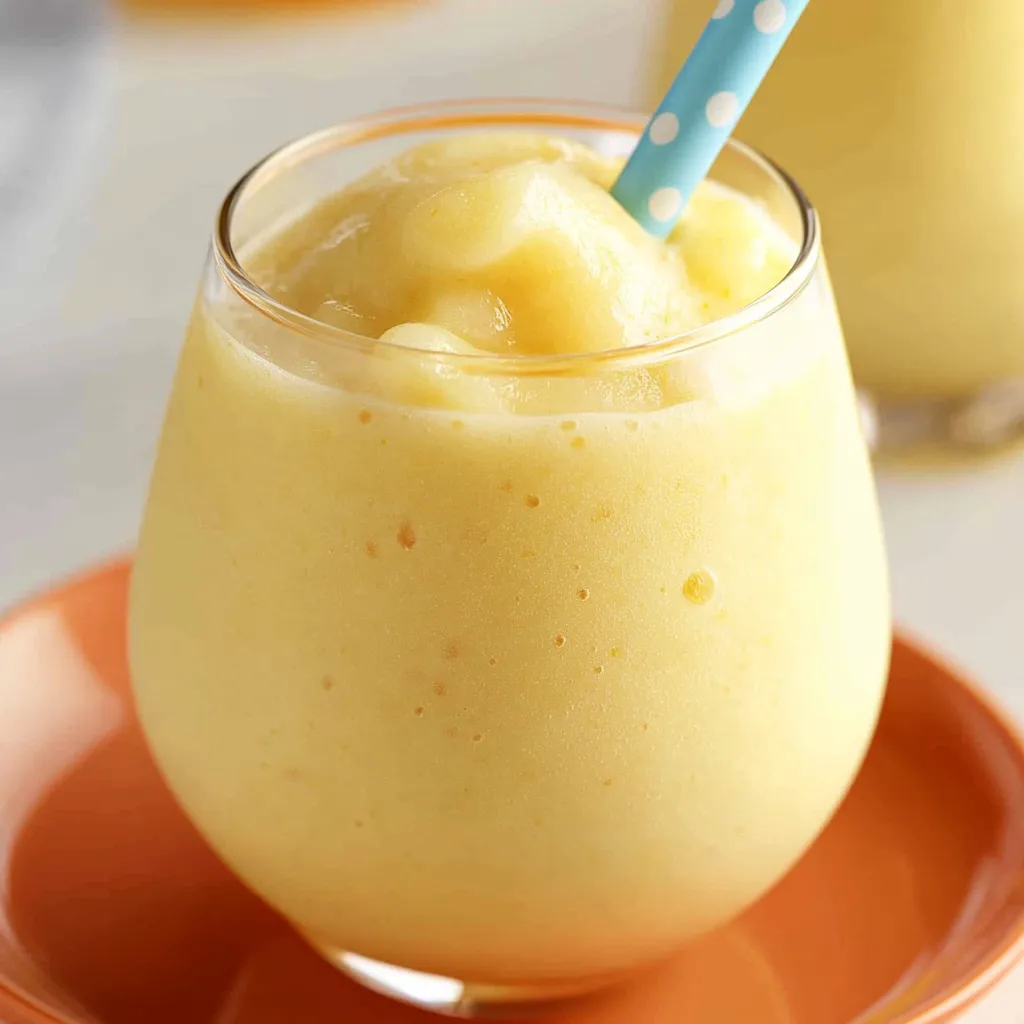 A glass of orange juice with a blue straw.