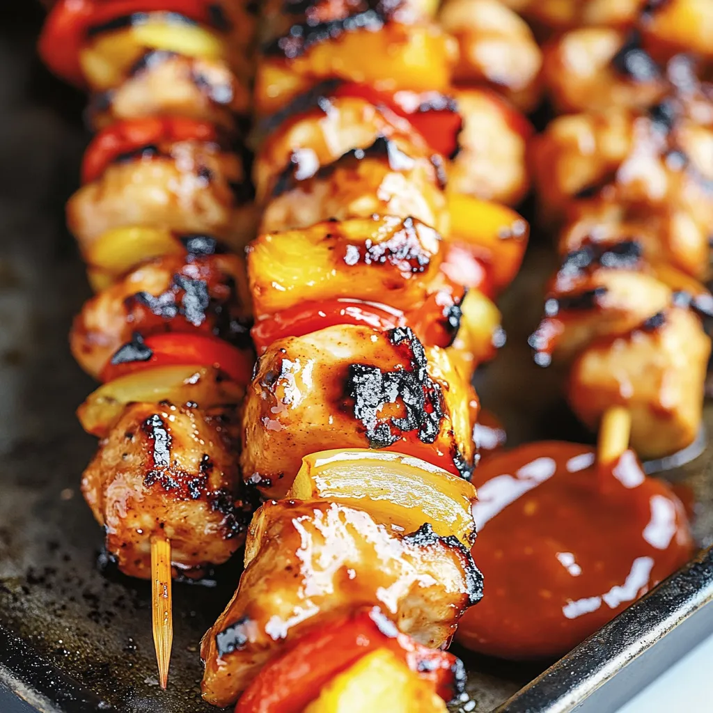 A skewer of meat with peppers and onions.