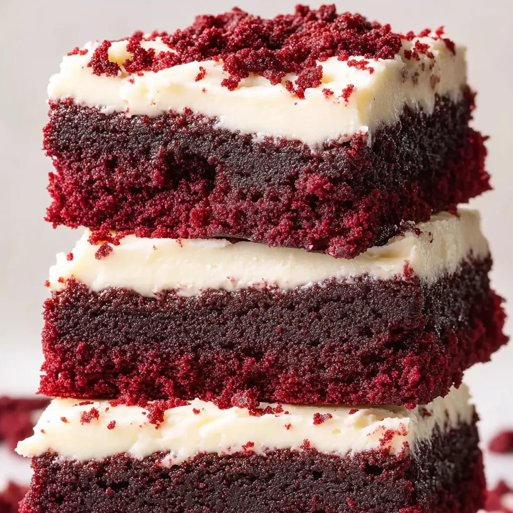 Three layers of red velvet cake.