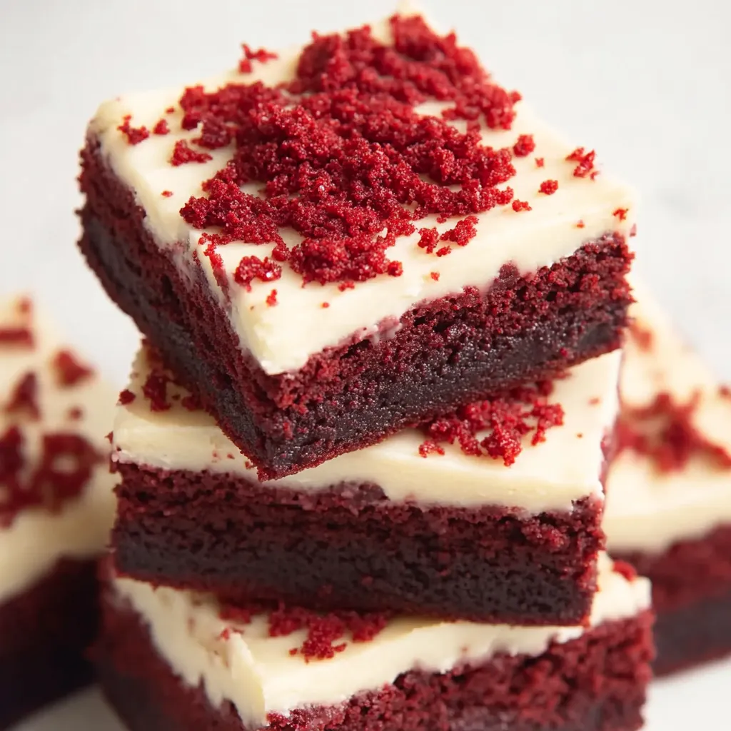 A stack of red velvet cake.