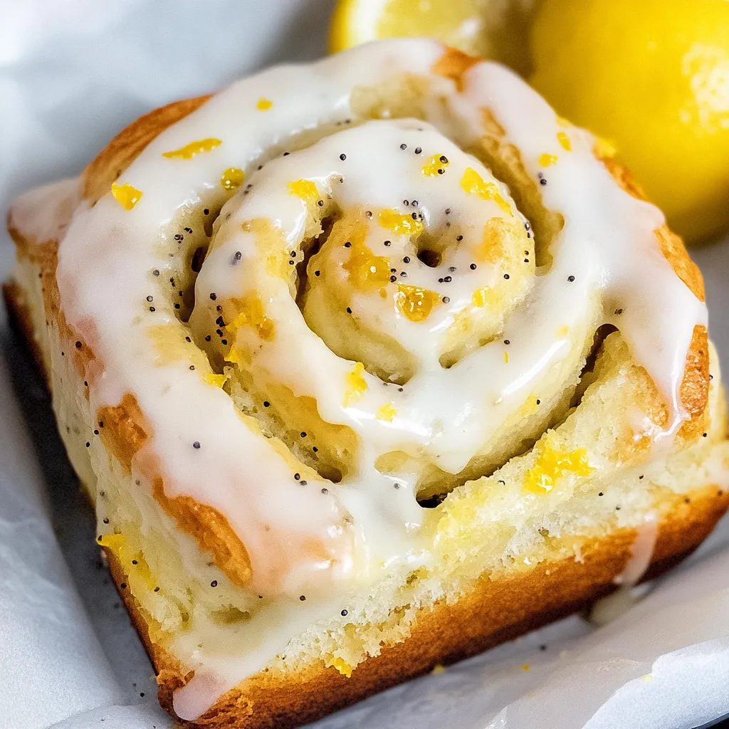 A pastry with orange icing and a lemon wedge.