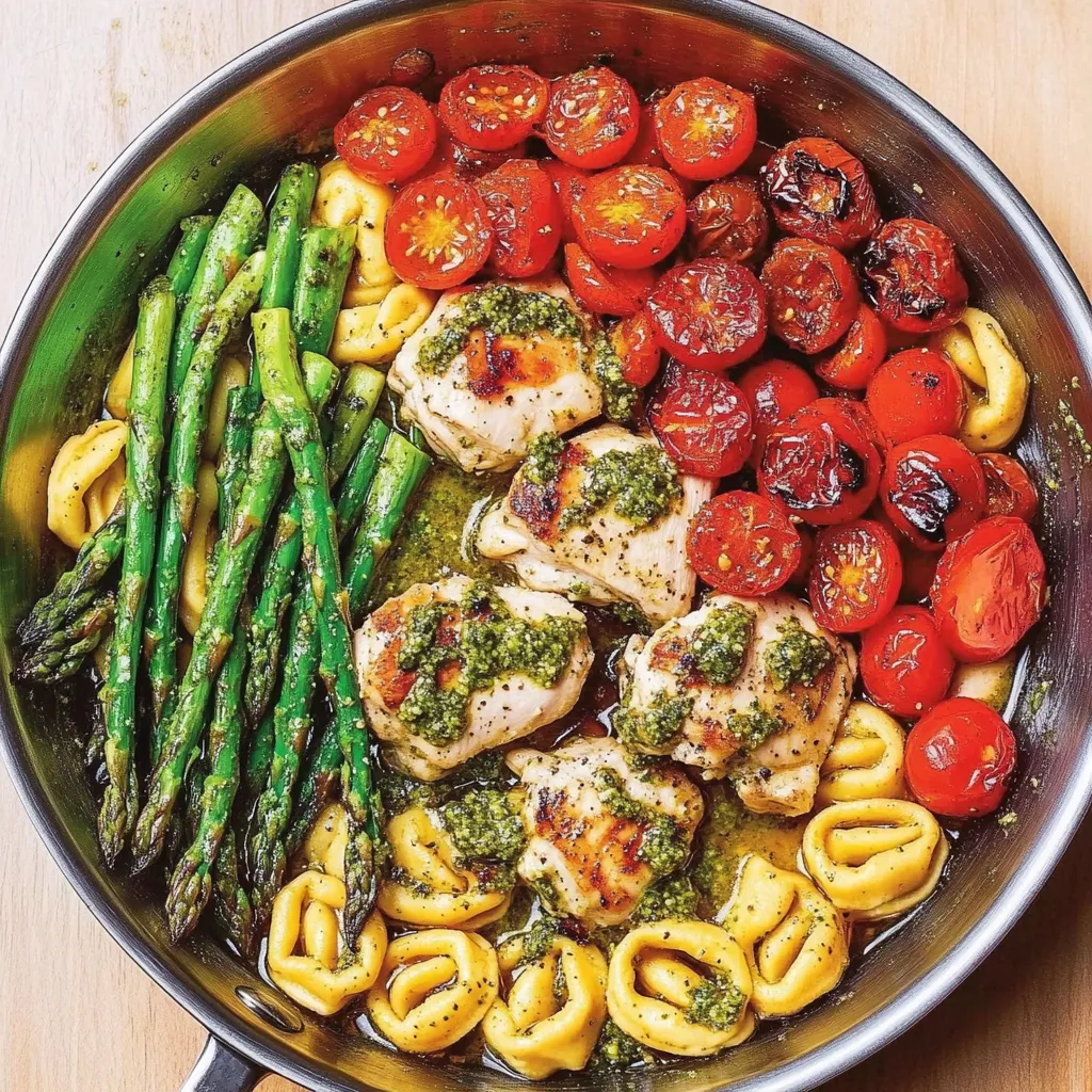 Pesto Chicken Tortellini and Veggies recipe