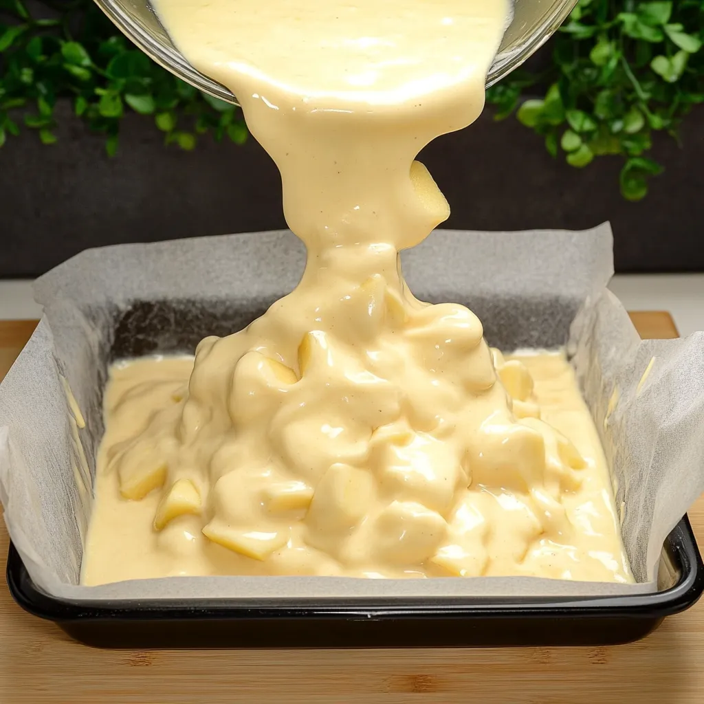 A bowl of smooth batter being poured into a plate.