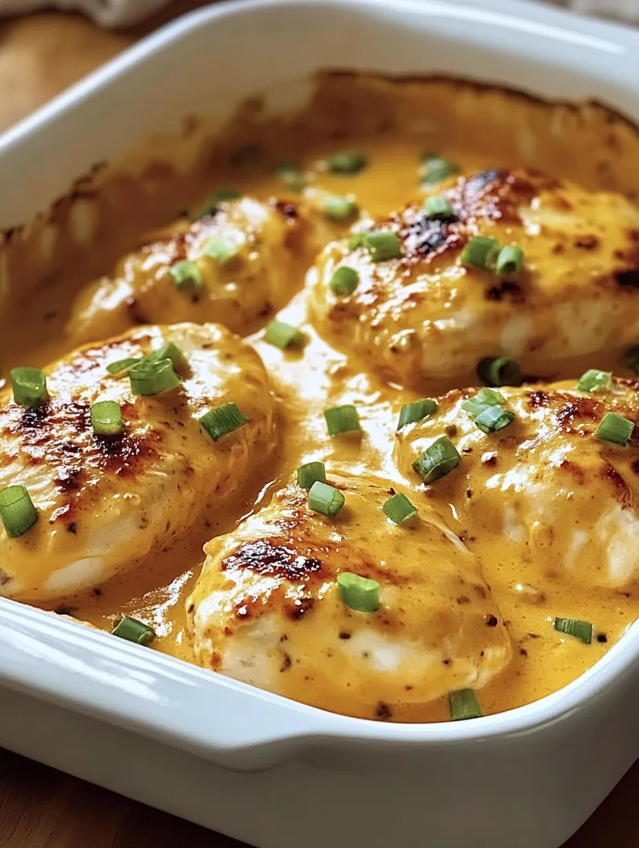 A white plate covered in a creamy sauce with sliced green onions scattered on top.