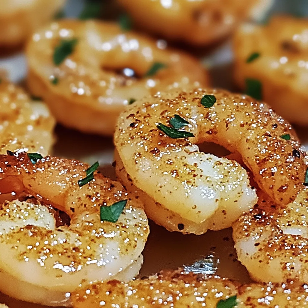 A plate full of crunchy shrimp with garlic and parmesan.