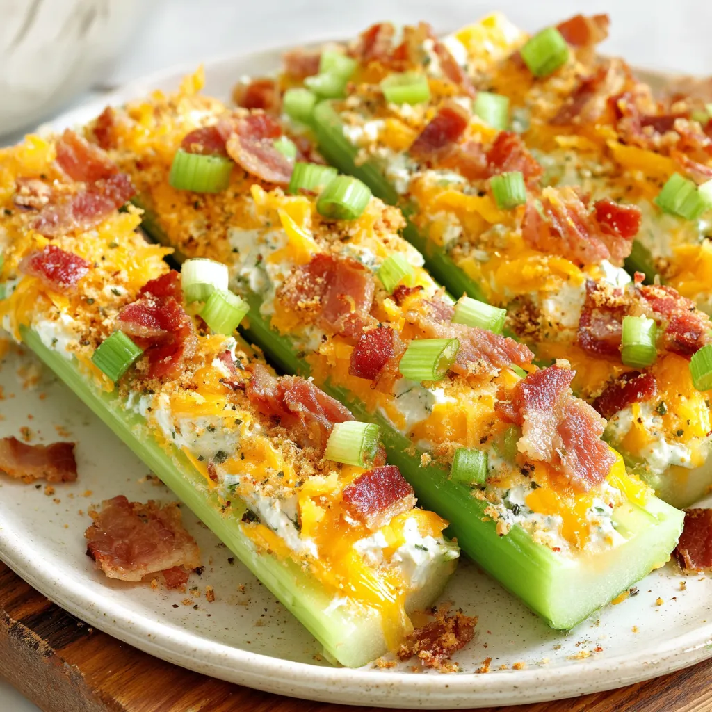 Cheddar Bacon Celery Sticks