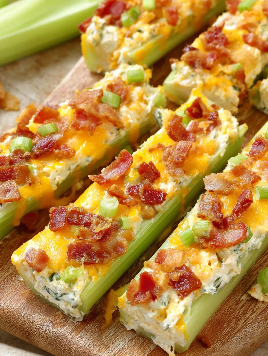 Cheddar Bacon Celery Sticks