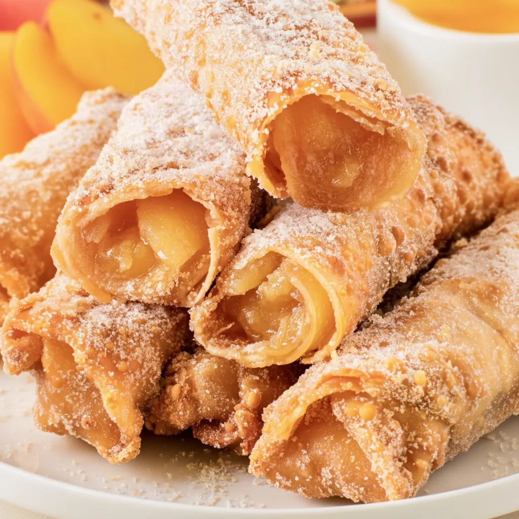 Peach Cobbler Egg Rolls