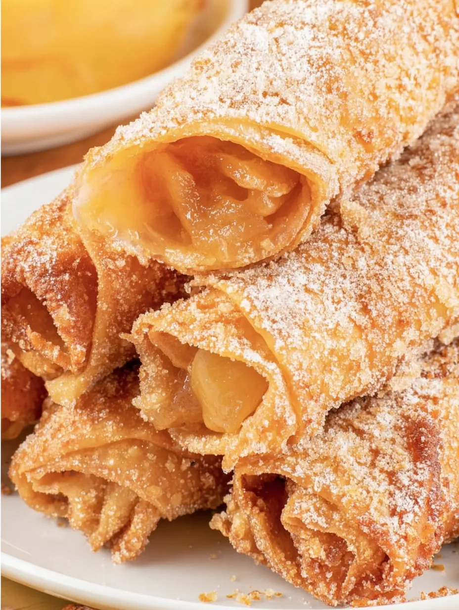 Peach Cobbler Egg Rolls
