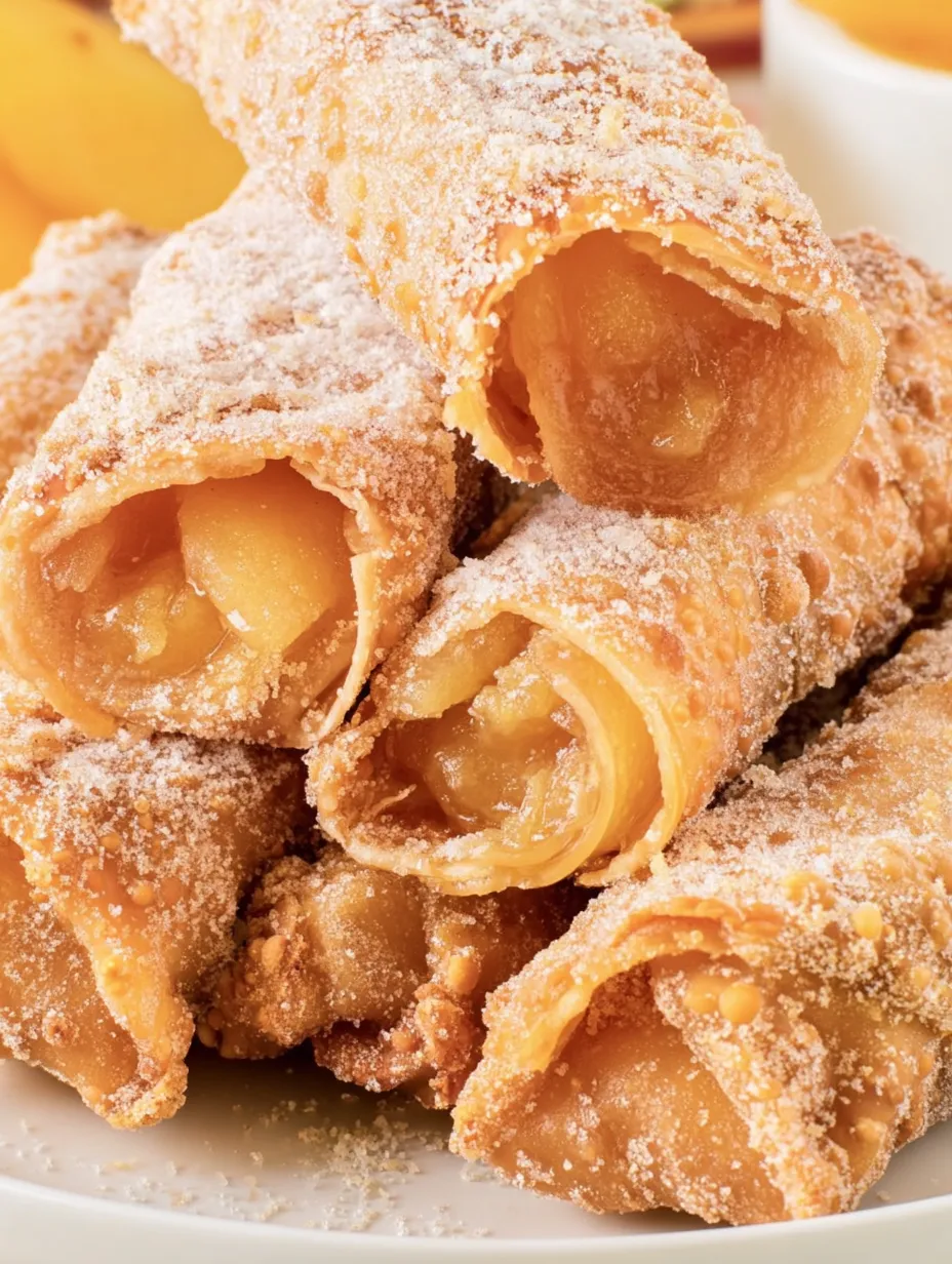 Peach Cobbler Egg Rolls